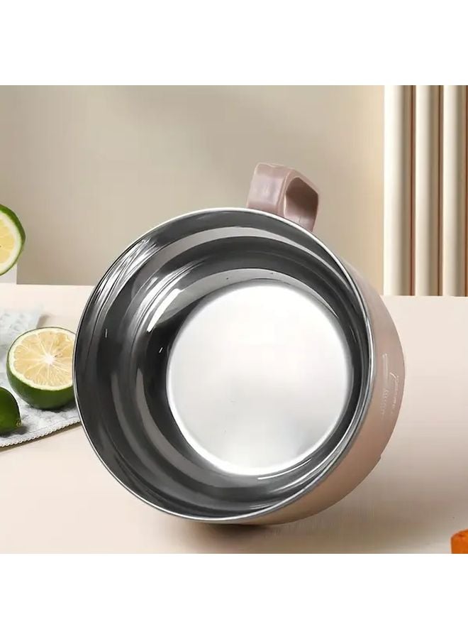 Grey Insulated Stainless Steel Mixing Bowl With Lid 1200ml Rust Resistant Spill Proof Heat Insulation - Image 2